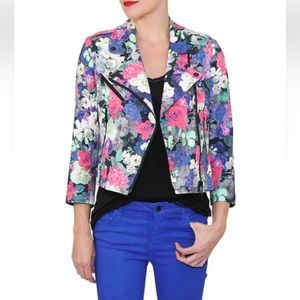 NWT Rebecca Minkoff Women's Blossom Floral Printed Wes Moto Jacket Size S